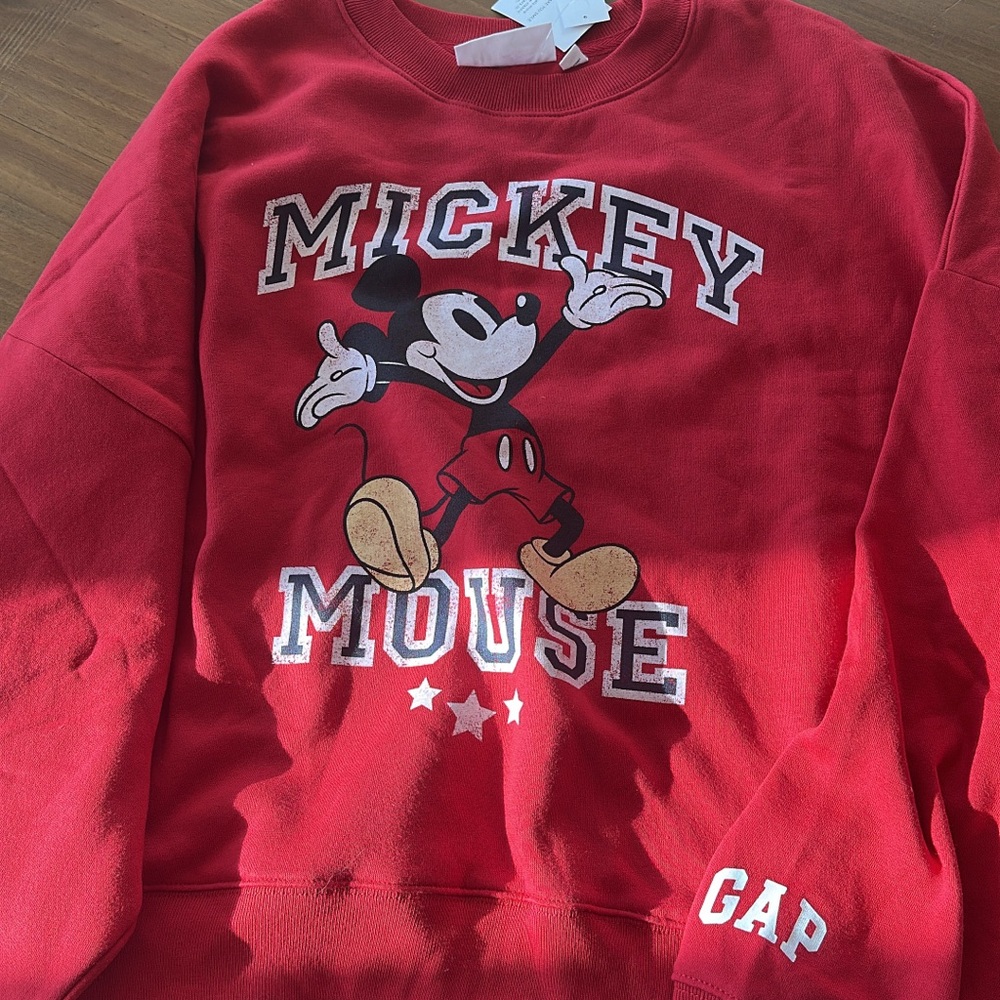 GAP Red Mickey Mouse Graphic Sweatshirt